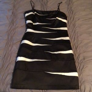Black and white mini dress
